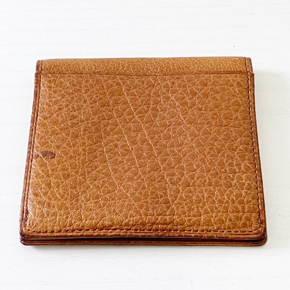 Valentino Garavani brown pebbled leather coin snap pouch gold logo - Picture 5 of 12